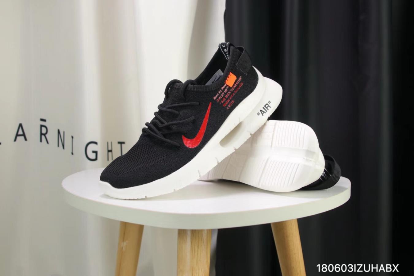 Off-white the Nike Air Max 87 OG Flyknit Black Red White Shoes